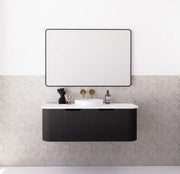 ABS Riva - Riva Bergen Wall Hung Single Bowl Vanity 1200mm - Matt Black - Aqualux Bathrooms