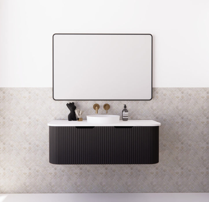 Riva Bergen Wall Hung Single Bowl Vanity 1200mm - Matt Black