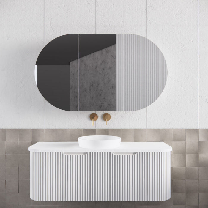 Riva Bergen Wall Hung Single Bowl Vanity 1200mm - Matt White