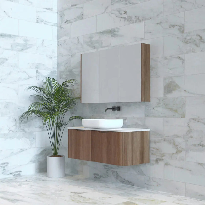 ABS Riva - Riva Bergen Wall Hung Single Bowl Vanity 1200mm - Solid Timber - Aqualux Bathrooms