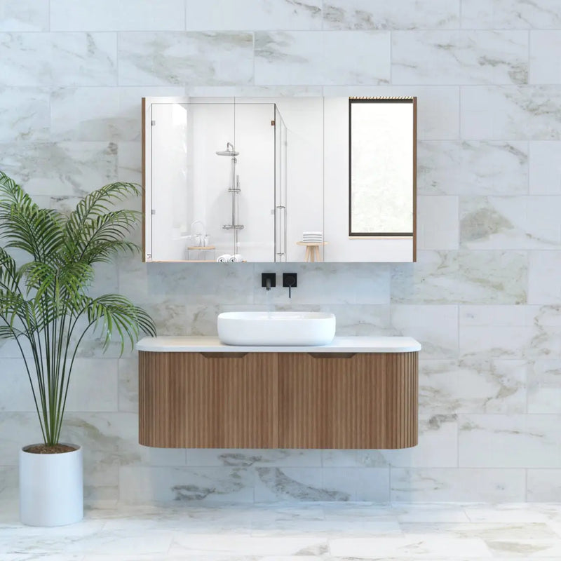 ABS Riva - Riva Bergen Wall Hung Single Bowl Vanity 1200mm - Solid Timber - Aqualux Bathrooms