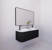 ABS Riva - Riva Bergen Wall Hung Double Bowl Vanity 1200mm - Matt Black - Aqualux Bathrooms