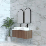 ABS Riva - Riva Bergen Wall Hung Double Bowl Vanity 1200mm - Solid Timber - Aqualux Bathrooms