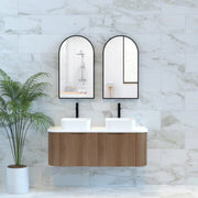 ABS Riva - Riva Bergen Wall Hung Double Bowl Vanity 1200mm - Solid Timber - Aqualux Bathrooms