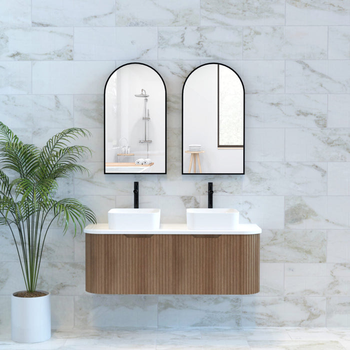 Riva Bergen Wall Hung Double Bowl Vanity 1200mm - Solid Timber