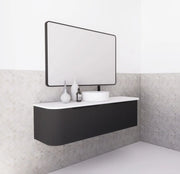 ABS Riva - Riva Bergen Wall Hung Single Bowl Vanity 1500mm - Matt Black - Aqualux Bathrooms