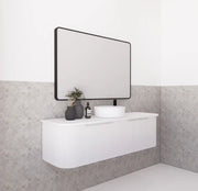 ABS Riva - Riva Bergen Wall Hung Single Bowl Vanity 1500mm - Matt White - Aqualux Bathrooms