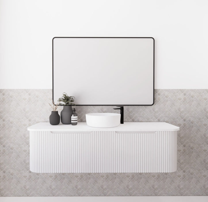 Riva Bergen Wall Hung Single Bowl Vanity 1500mm - Matt White