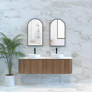 ABS Riva - Riva Bergen Wall Hung Double Bowl Vanity 1500mm - Solid Timber - Aqualux Bathrooms