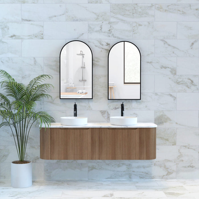 Riva Bergen Wall Hung Double Bowl Vanity 1500mm - Solid Timber