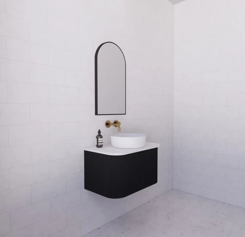 ABS Riva - Riva Bergen Wall Hung Vanity 750mm - Matte Black - Aqualux Bathrooms