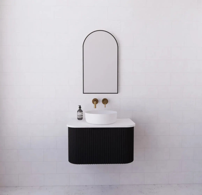 ABS Riva - Riva Bergen Wall Hung Vanity 750mm - Matte Black - Aqualux Bathrooms