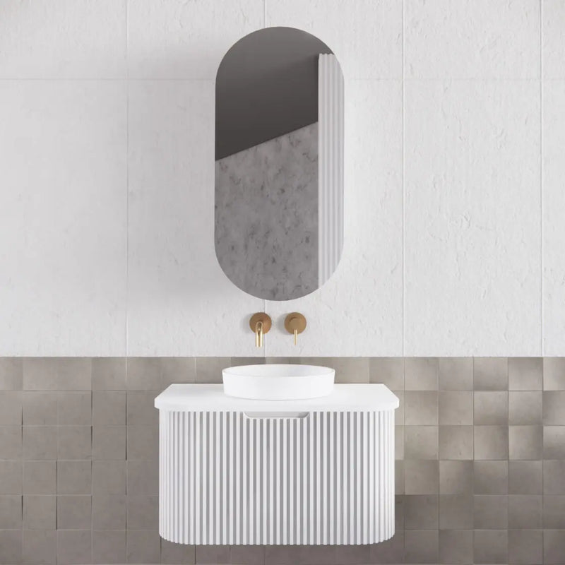 ABS Riva - Riva Bergen Wall Hung Vanity 750mm - Matte White - Aqualux Bathrooms