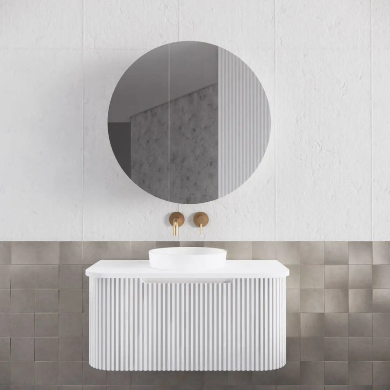 ABS Riva - Riva Bergen Wall Hung Vanity 900mm - Matte White - Aqualux Bathrooms