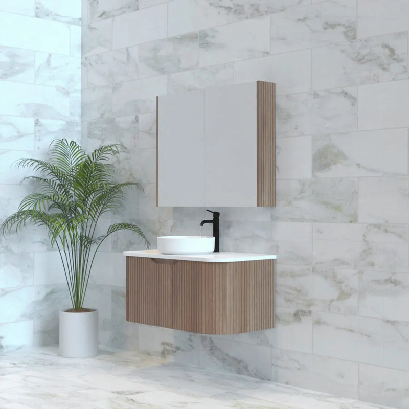 ABS Riva - Riva Bergen Wall Hung Vanity 900mm - Solid Timber - Aqualux Bathrooms