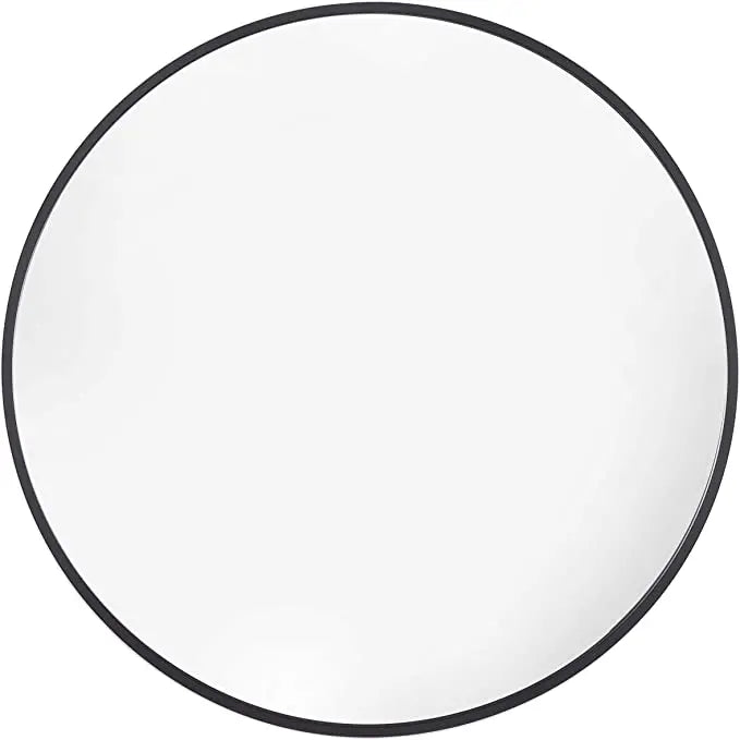 Round Black Frame Mirror 600mm - Aqualux Bathrooms- Mercio