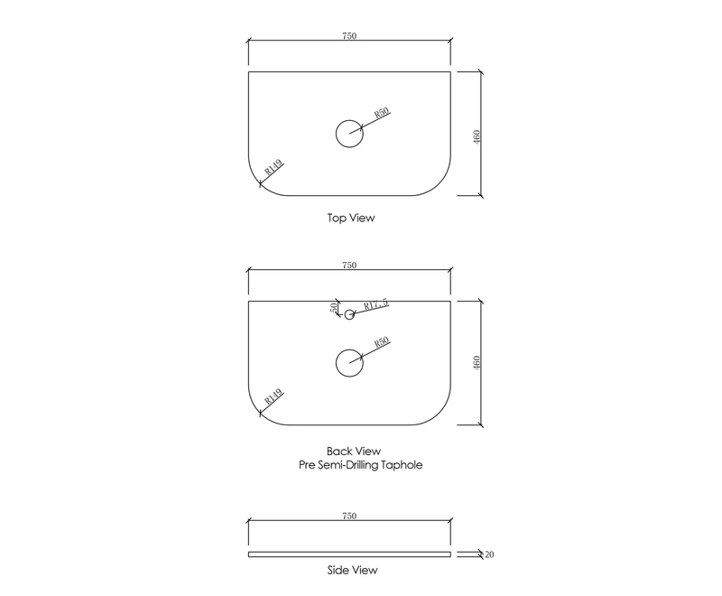 Otti Bondi Woodland Oak Fluted 750mm Curve Single Bowl Wall Hung Vanity