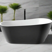 CANNES Black & White Freestanding Bathtub - Aqualux Bathrooms- Mercio