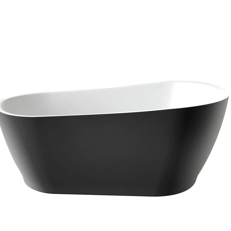 CANNES Black & White Freestanding Bathtub - Aqualux Bathrooms- Mercio