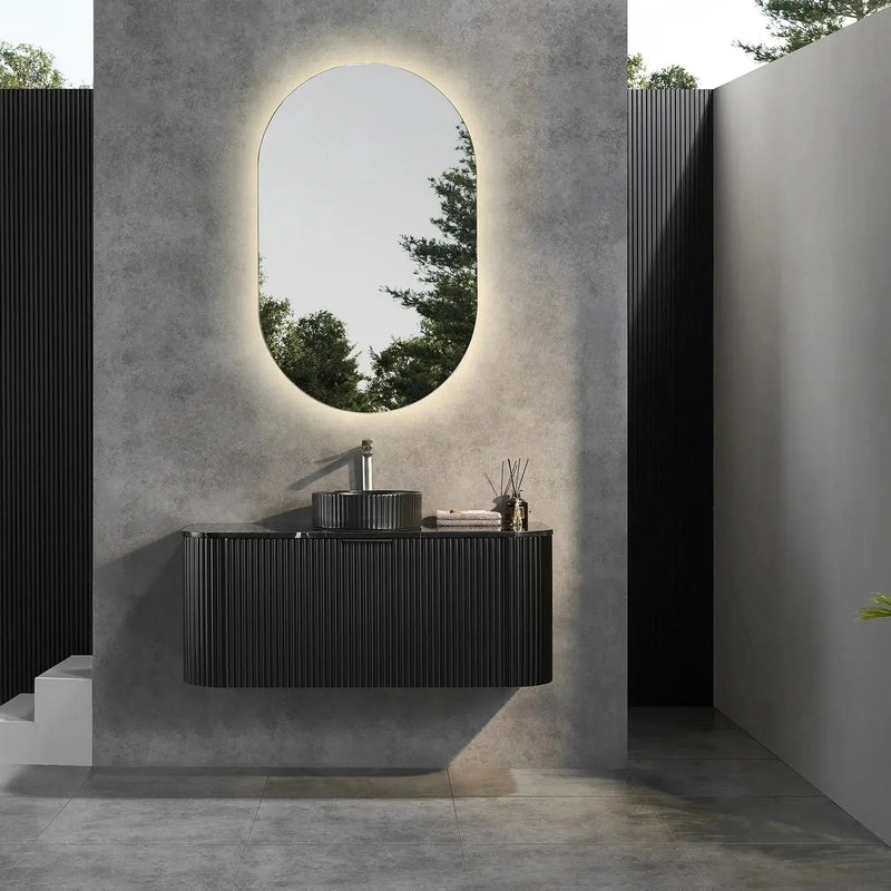 Avalon Wall Hung Vanity 1200 (Matte Black) - Aqualux Bathrooms- Poseidon