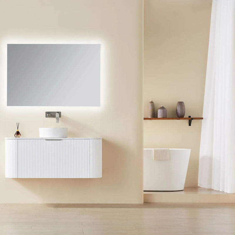 Avalon Wall Hung Vanity 1200 (Matte White) - Aqualux Bathrooms- Poseidon