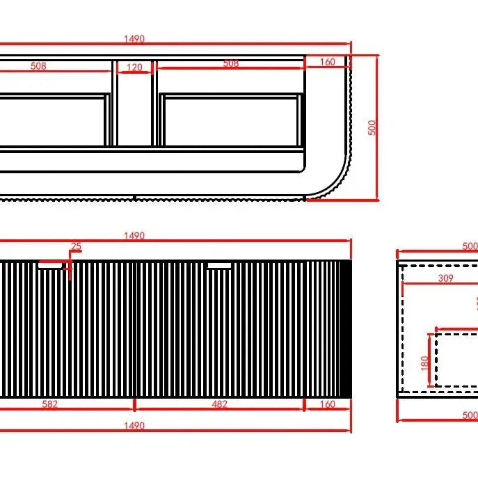 Avalon Wall Hung Vanity 1500 (Matte Black/Double Bowl) - Aqualux Bathrooms- Poseidon