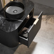 Avalon Wall Hung Vanity 900 (Matte Black) - Aqualux Bathrooms- Poseidon