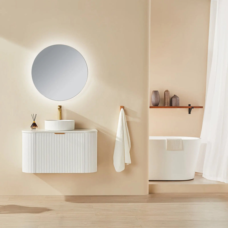 Avalon Wall Hung Vanity 750 (Matte White) - Aqualux Bathrooms- Poseidon