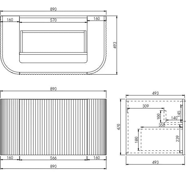 Avalon Wall Hung Vanity 750 (Matte Black) - Aqualux Bathrooms- Poseidon