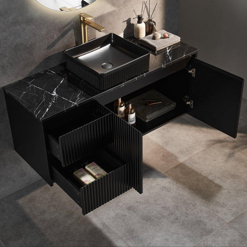 Brindabella Matte Black 1200mm Single Bowl Wall Hung Vanity