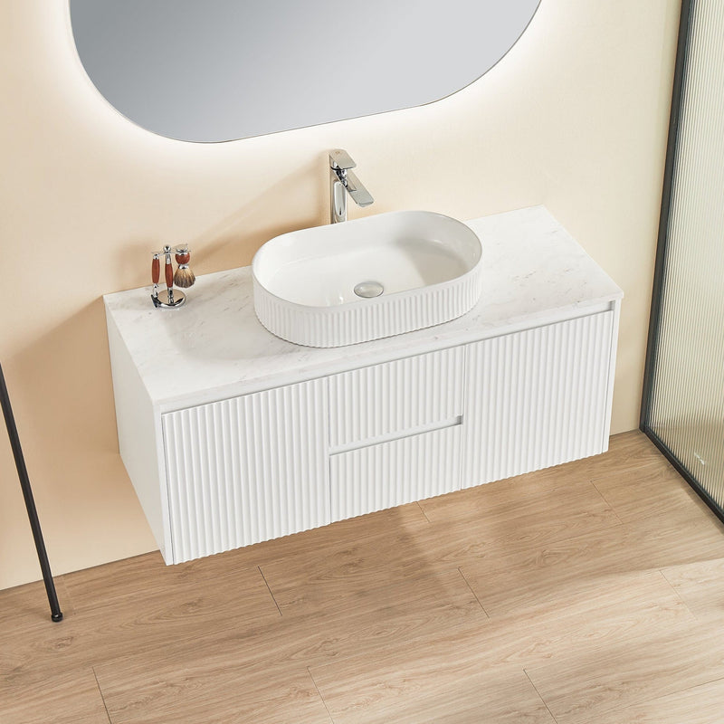 Brindabella Matte White 1200mm Single Bowl Wall Hung Vanity