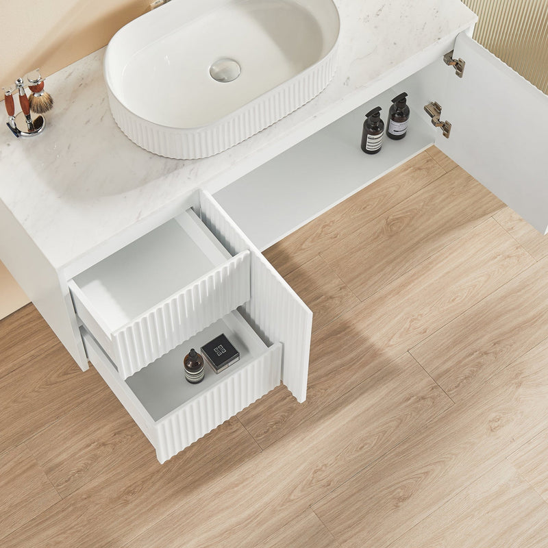 Brindabella Matte White 1200mm Single Bowl Wall Hung Vanity