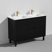 Brighton Freestanding Vanity 1200mm (Double Bowl/Matte Black) - Aqualux Bathrooms- Poseidon