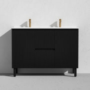 Brighton Freestanding Vanity 1200mm (Double Bowl/Matte Black) - Aqualux Bathrooms- Poseidon