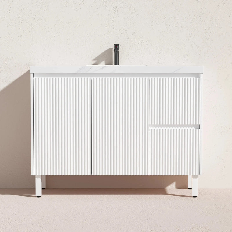 Brighton Freestanding Vanity 1200mm (Matte White) - Aqualux Bathrooms- Poseidon