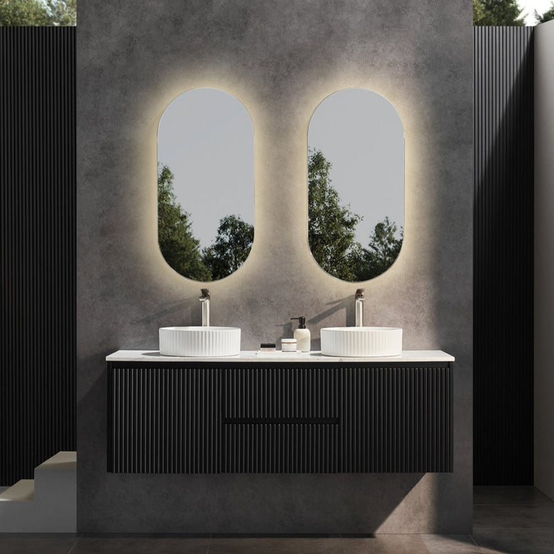 Brindabella Matte Black 1500mm Double Bowl Wall Hung Vanity