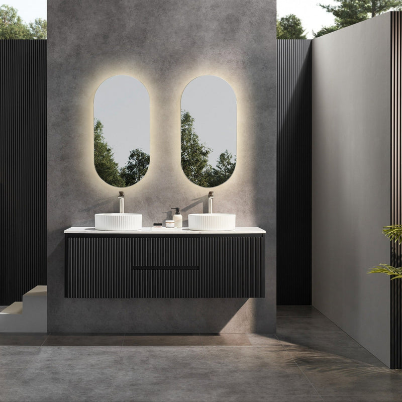 Brindabella Matte Black 1500mm Double Bowl Wall Hung Vanity