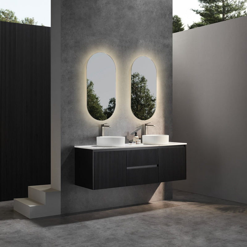 Brindabella Matte Black 1500mm Double Bowl Wall Hung Vanity