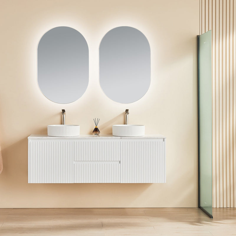 Brindabella Matte White 1500mm Double Bowl Wall Hung Vanity