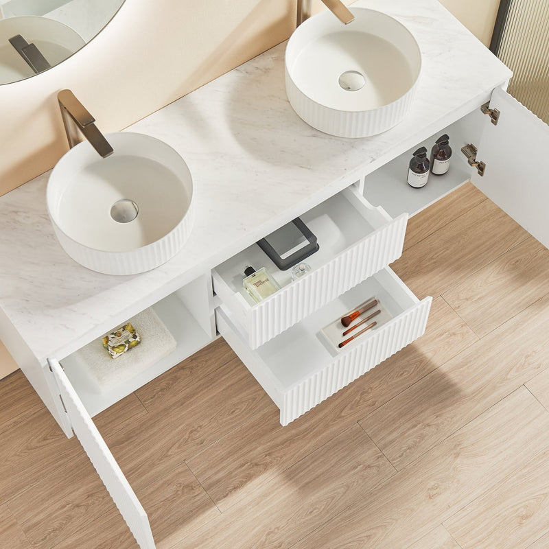 Brindabella Matte White 1500mm Double Bowl Wall Hung Vanity