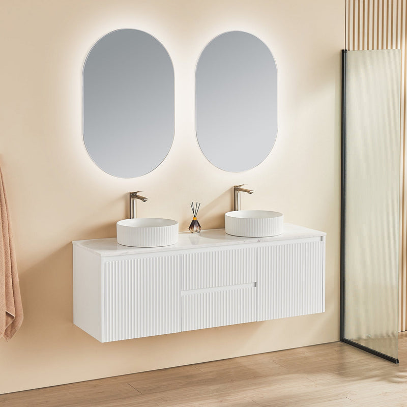 Brindabella Matte White 1500mm Double Bowl Wall Hung Vanity