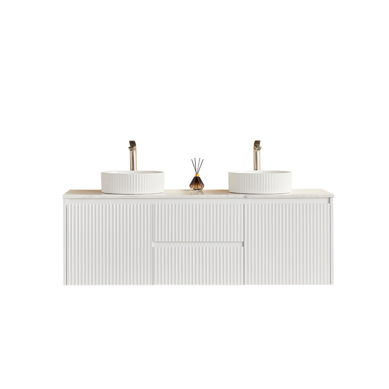 Brindabella Matte White 1500mm Double Bowl Wall Hung Vanity