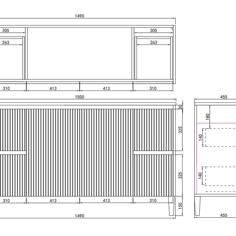 Brighton Freestanding Vanity 1500mm (Double Bowl/Matte White) - Aqualux Bathrooms- Poseidon