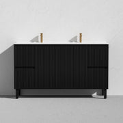 Brighton Freestanding Vanity 1500mm (Double Bowl/Matte Black) - Aqualux Bathrooms- Poseidon