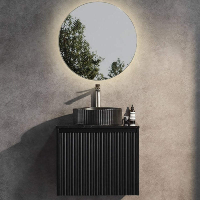 Brindabella Matte Black 600mm Single Bowl Wall Hung Vanity