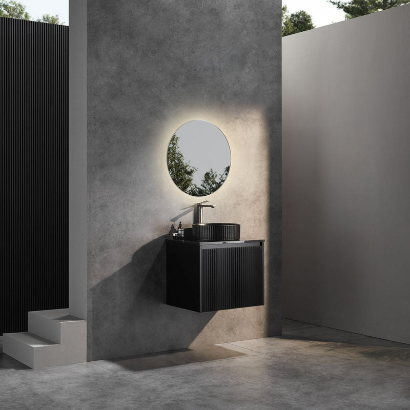 Brindabella Matte Black 600mm Single Bowl Wall Hung Vanity