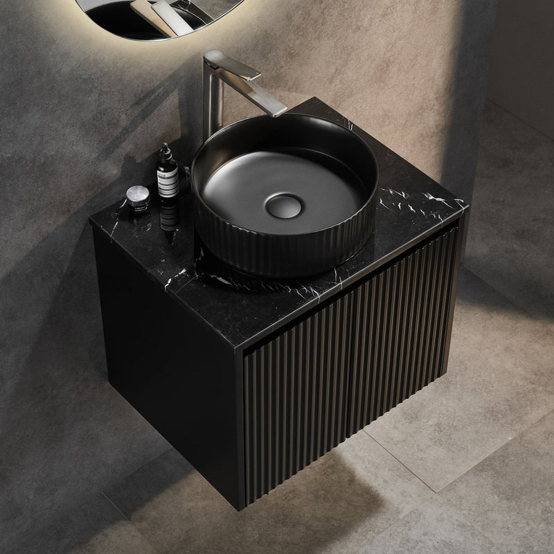 Brindabella Matte Black 600mm Single Bowl Wall Hung Vanity