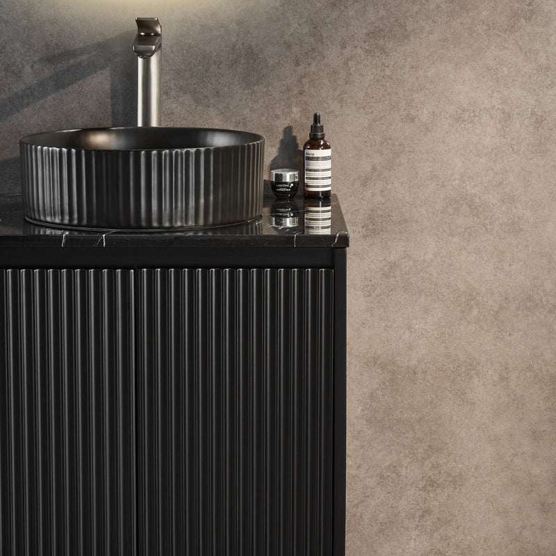 Brindabella Matte Black 600mm Single Bowl Wall Hung Vanity