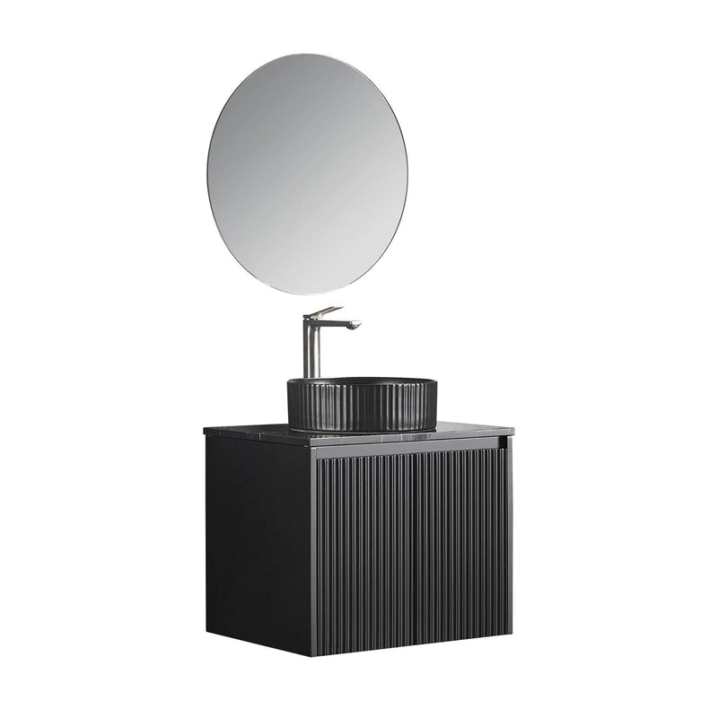 Brindabella Matte Black 600mm Single Bowl Wall Hung Vanity