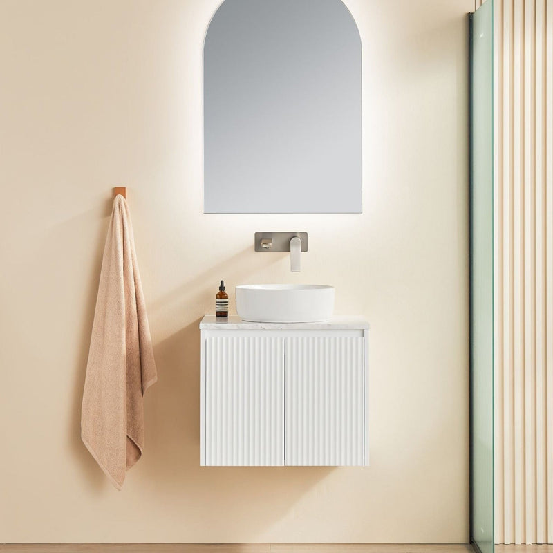 Brindabella Matte White 600mm Single Bowl Wall Hung Vanity